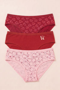 Zivame Regular Rise Full Coverage Bikini Panty (Pack of 3) - Multicolor — thumbnail 14